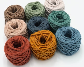 3mm/5mm Mini Spool Cotton 100% RECYCLED/Hand Painted Macrame String/Natural/Coloured/Rope/Cord/Mini Spool/Bundle/Hank/Bulk/DIY/Weaving
