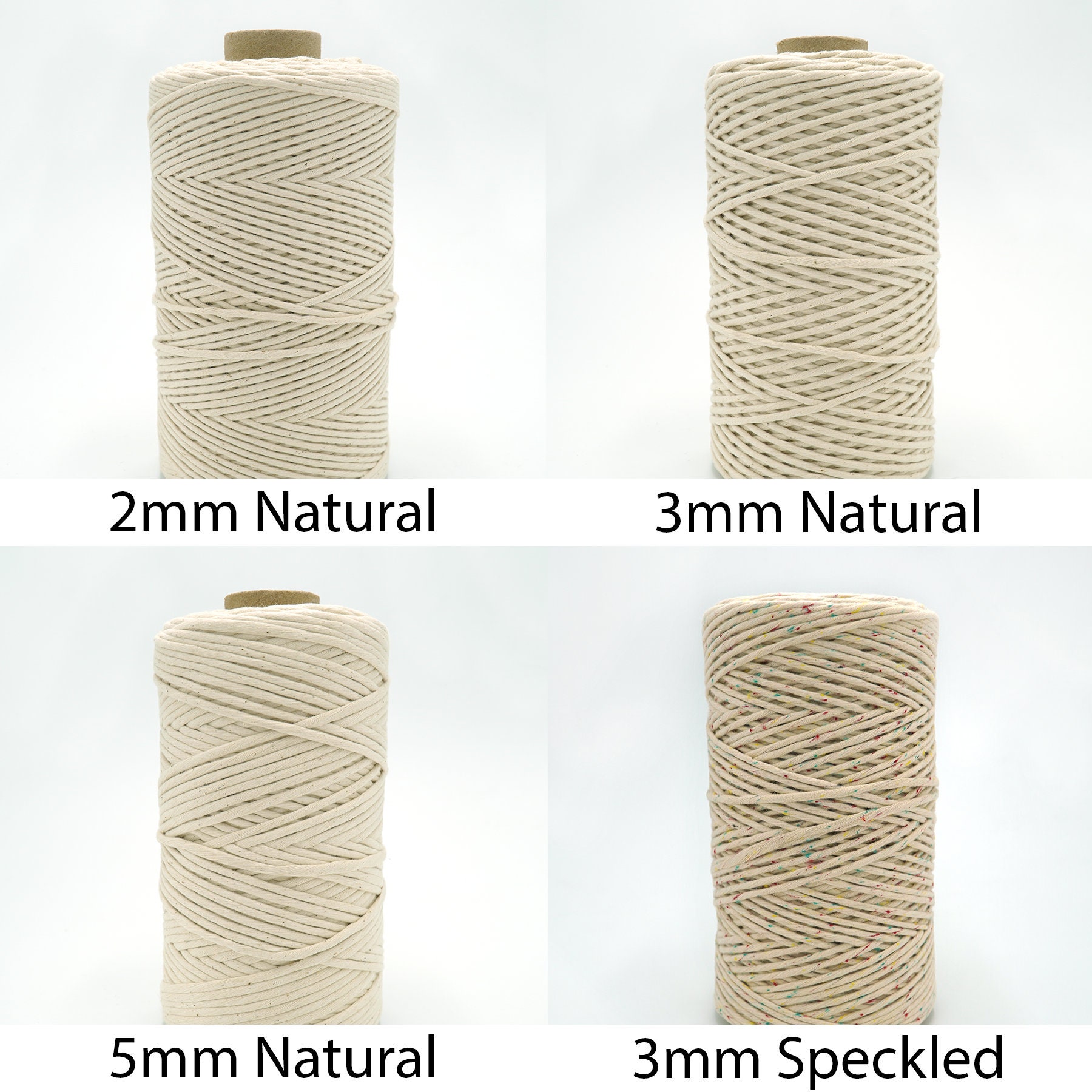 IVORY // LG spool of 3mm Single Twist Cotton Cord – Minimalist Macrame