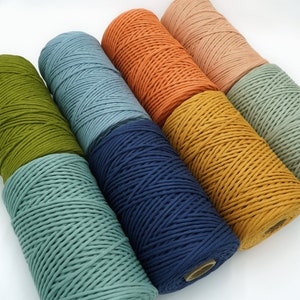 3mm String (23 colours!) 100% RECYCLED Macrame String/1000 ft/Cotton String/Rope/Cord/Weaving Supplies/Bulk/DIY/Lots of Knots Canada