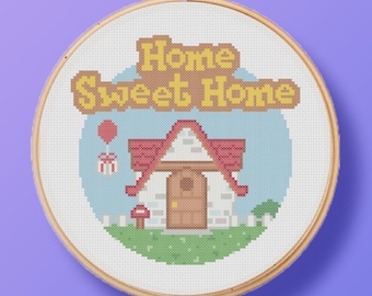 Schema punto croce per videogiocatore di Animal Crossing Home Sweet Home (download PDF)