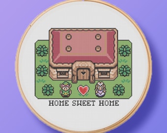 Schema punto croce per videogiocatore di Zelda Home Sweet Home (download PDF)