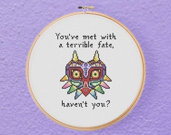 Majora's Mask Legend of   Video Gamer Geeky Cross Stitch Pattern (PDF Download)