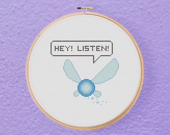 Navi Hey Listen Legend of   Video Gamer Ocarina of Time Cross Stitch Pattern (PDF Download)