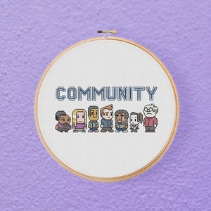 Community TV Show 8 Bit Greendale College Cult Pop Culture Geeky Cross Stitch Pattern PDF Instant Download