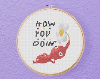 Pikmin Friends - Come te la cavi? Divertente schema per punto croce per nerd dei videogiochi (download PDF)