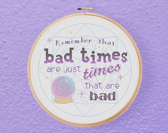 Schema punto croce per nerd con citazione di Katrina Bad Times in Animal Crossing (download PDF)