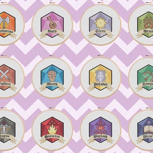 DnD-lessen TTRPG Geeky Home Decor Cross Stitch Pattern Bundle PDF Instant Download