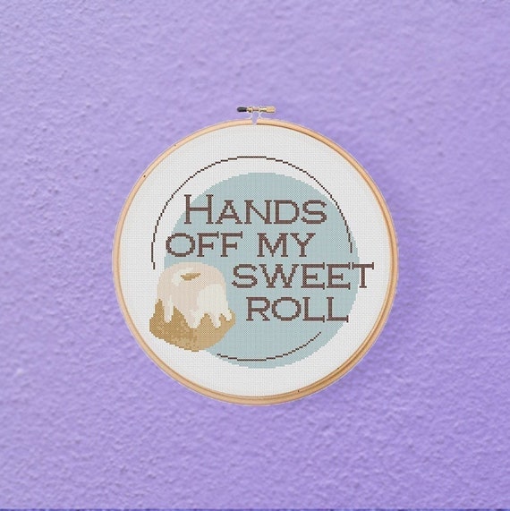 Skyrim Sweet Roll Elder Scrolls Video Gamer Geeky Kitchen Cross.