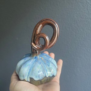 Handmade ceramic multicoloured pumpkin