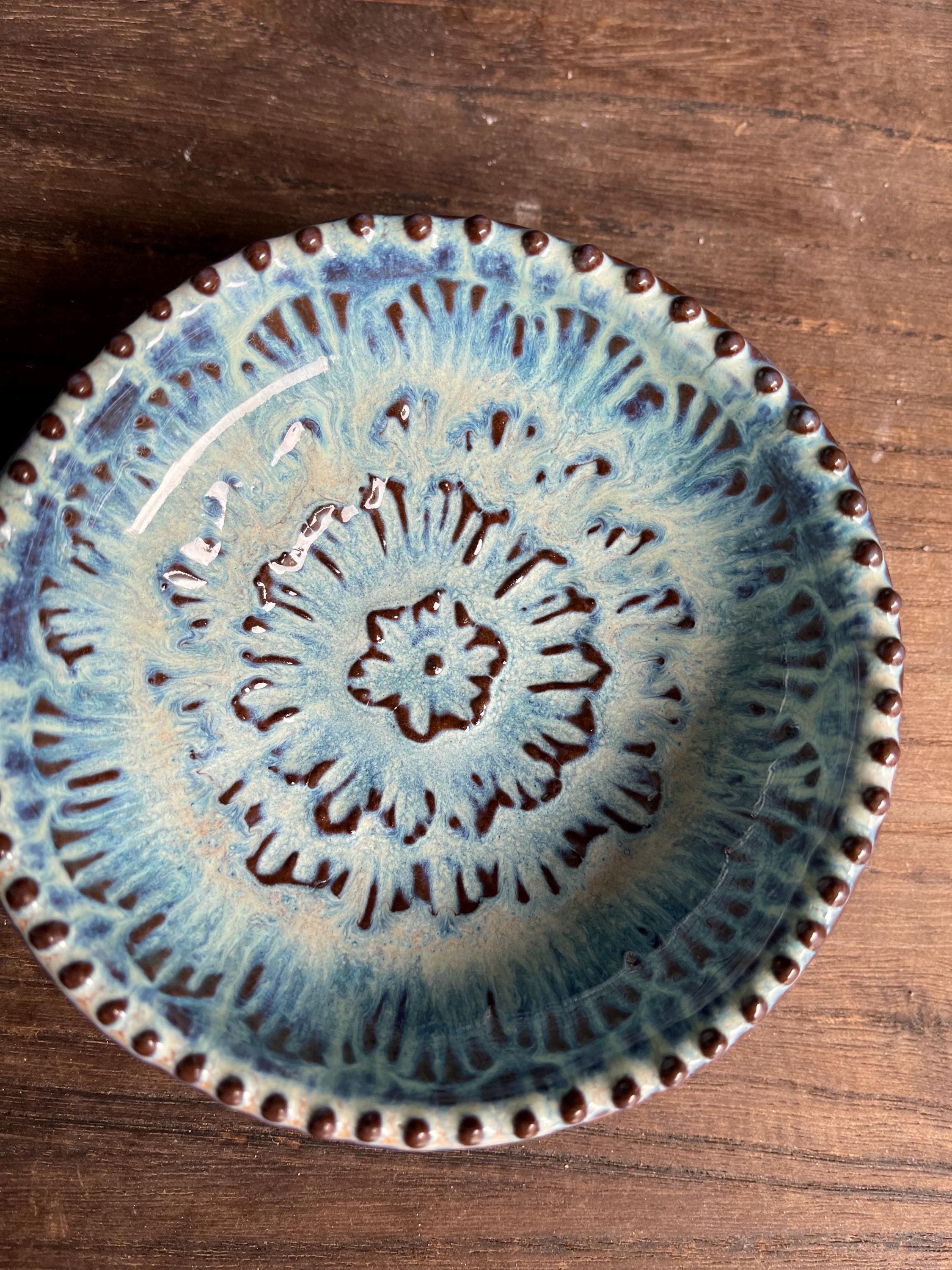 Handmade Ceramic Small Bowl/ Dish With Flower Texture Inside - Etsy