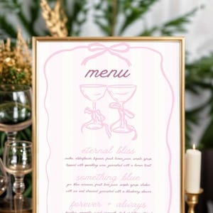 Editable Wedding & Event Cocktail Menu Template | For Use in Canva