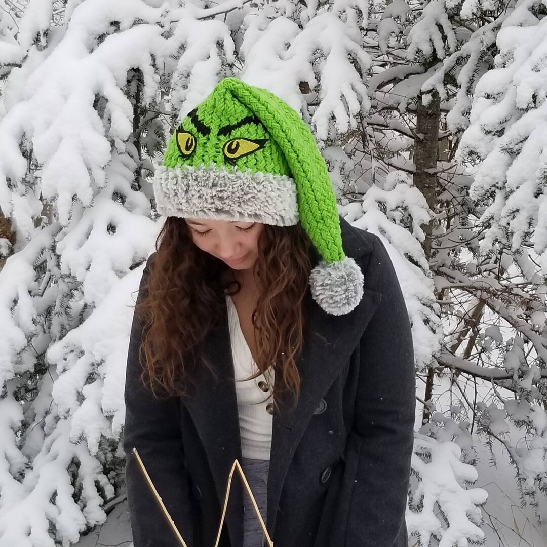 Grinch Hat Unique Santa Hat Adult Santa Hat Crocheted Santa Hat Knitted Santa Hat Grinch Hat Whoville Faux Fur Etsy Australia
