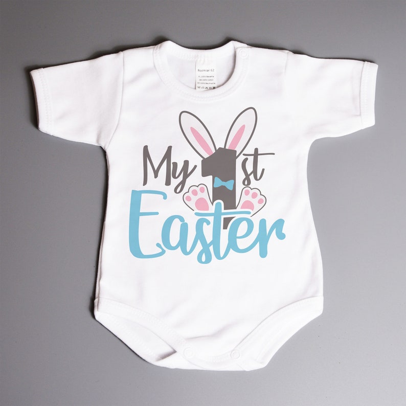 My First Easter baby bodysuit, short sleeve bodysuit image 1