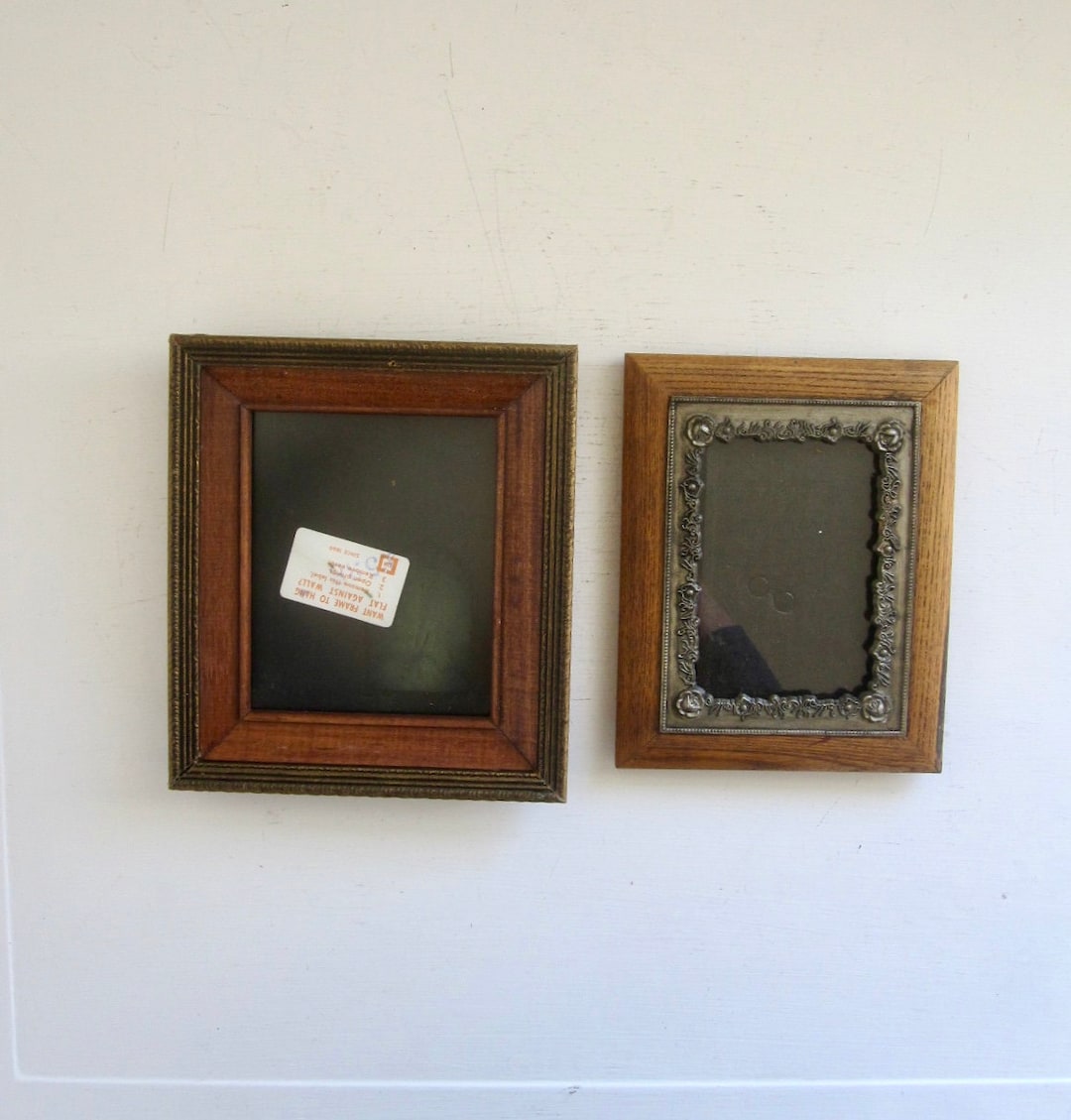 Vintage Wood Frames Set 2 Mismatched Pair Wedding Decor Etsy