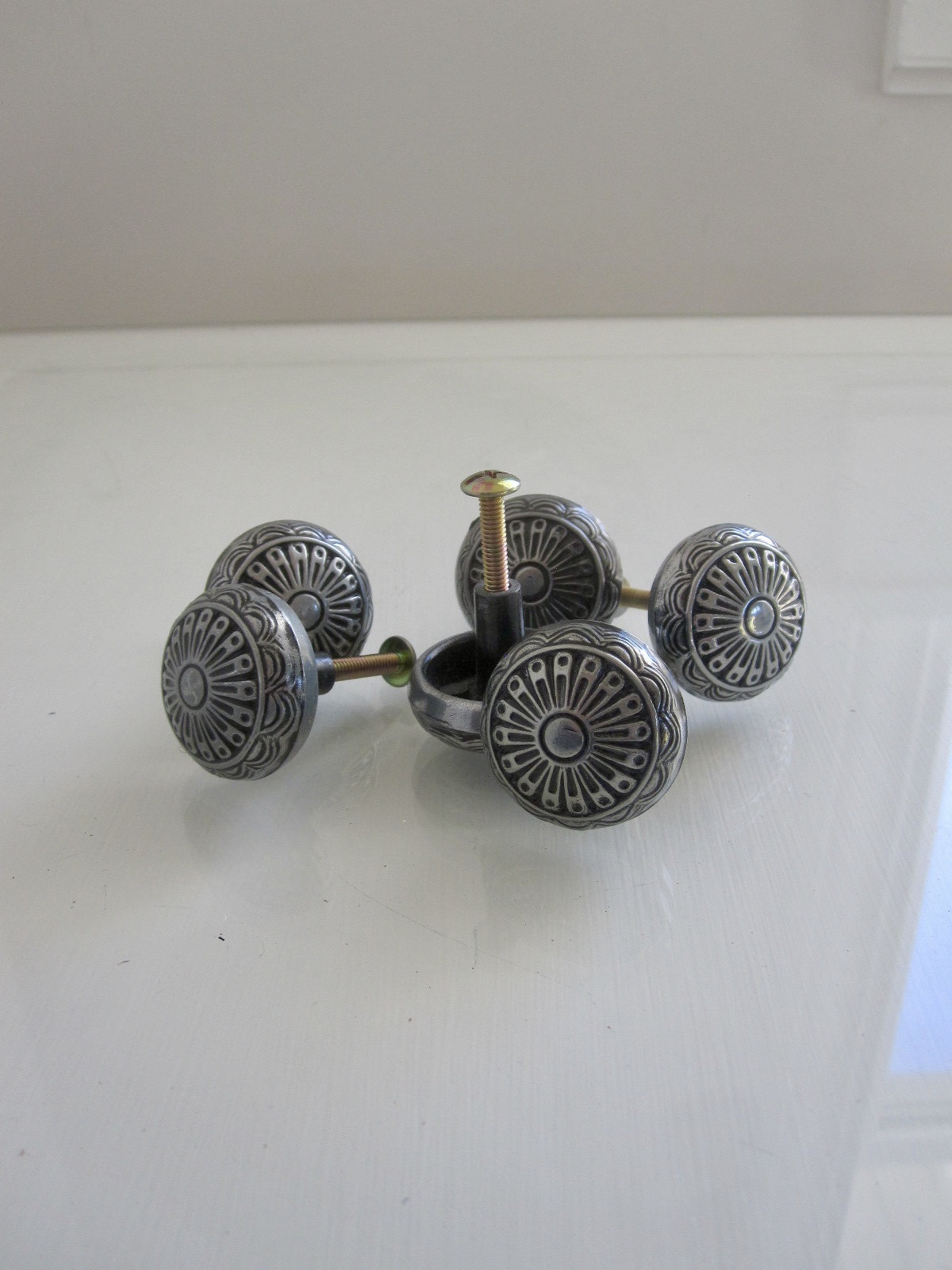 Lote 6 perillas vintage herrajes de metal redondo de plata | Etsy