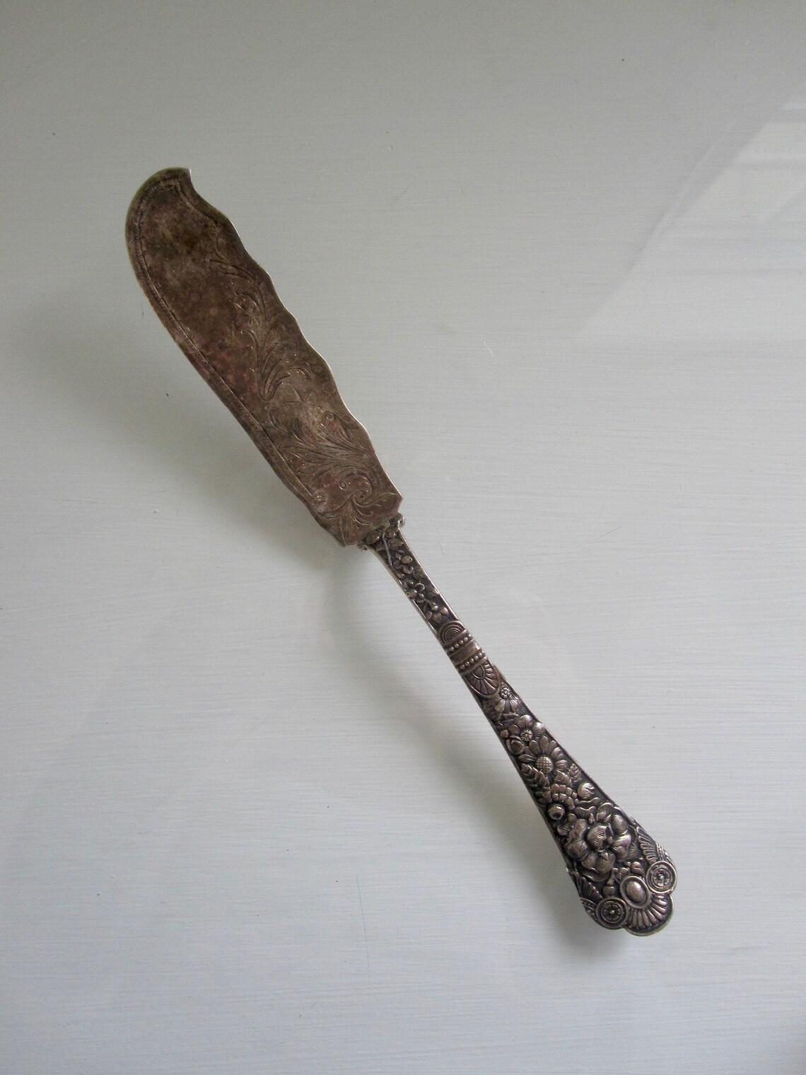 Vintage Sterling Silver Butter Knife Marked Ornate Floral Etsy