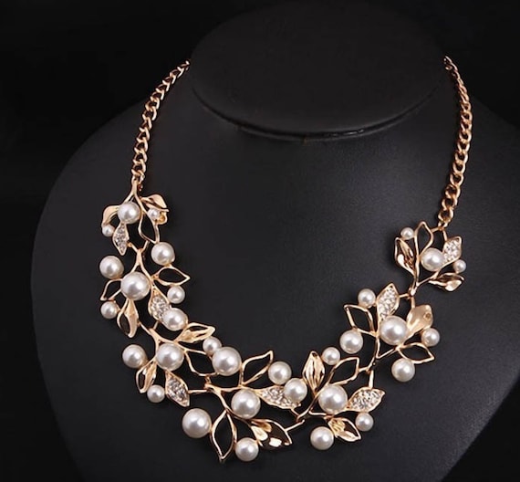 CS-DB Jewelry Silver Multiple Pearls Chain Charm Pendants Necklaces