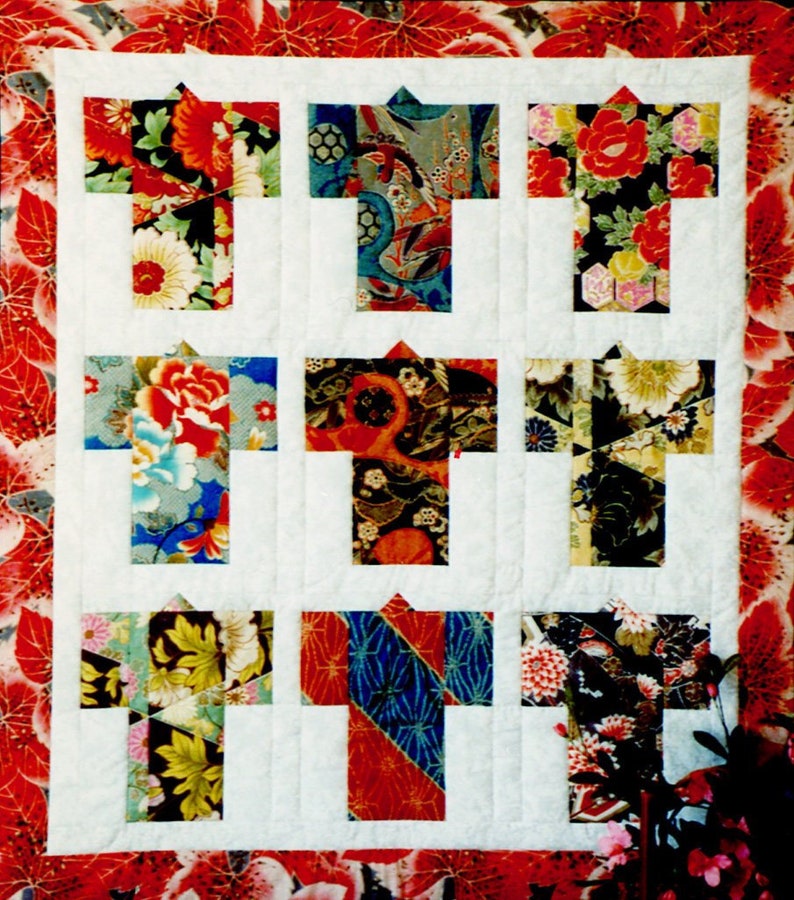 KIMONO MEDLEY Quilt Pattern Asian Quilt Pattern Kimono Etsy
