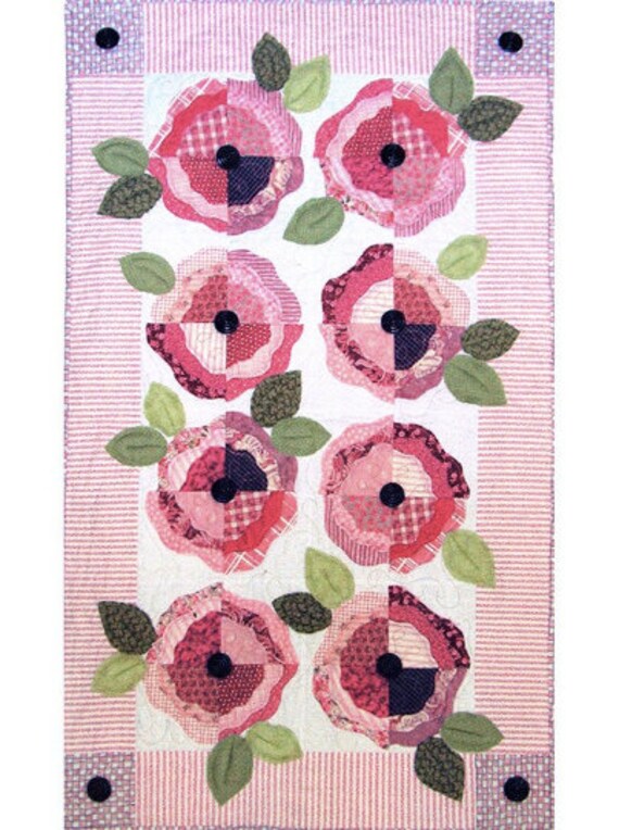 Parkbench Posies Quilt Pattern Raw Edge Quilt Technique Rag Etsy