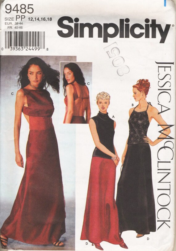 Formal Dress Sewing Pattern Simplicity 9485 Knit Cowl Neck Etsy