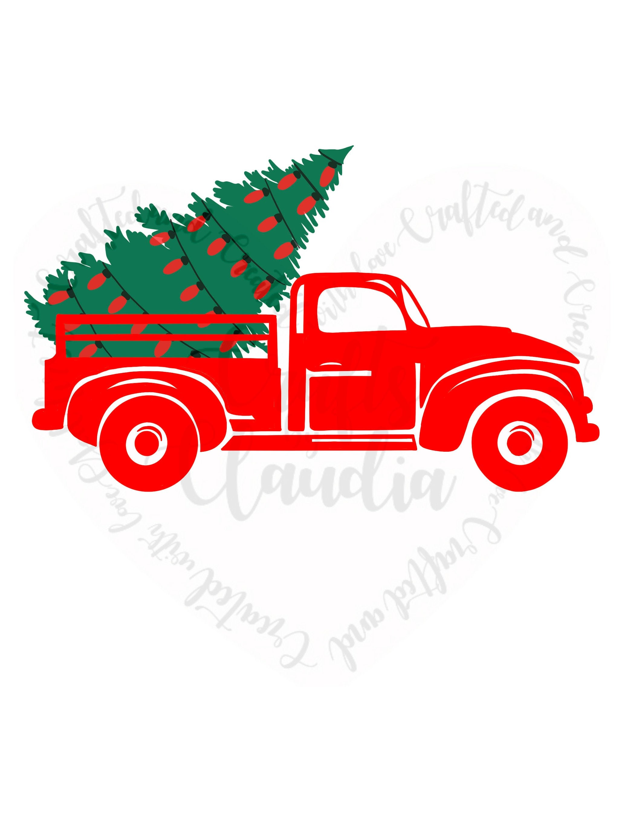 Christmas Tree Farm Truck with lights Old Truck SVG PNGJPG Etsy