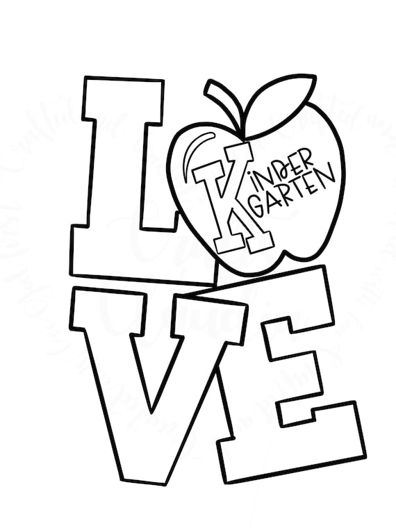 Love Kindergarten Svg Elementary School Teacher Kindergarten Etsy