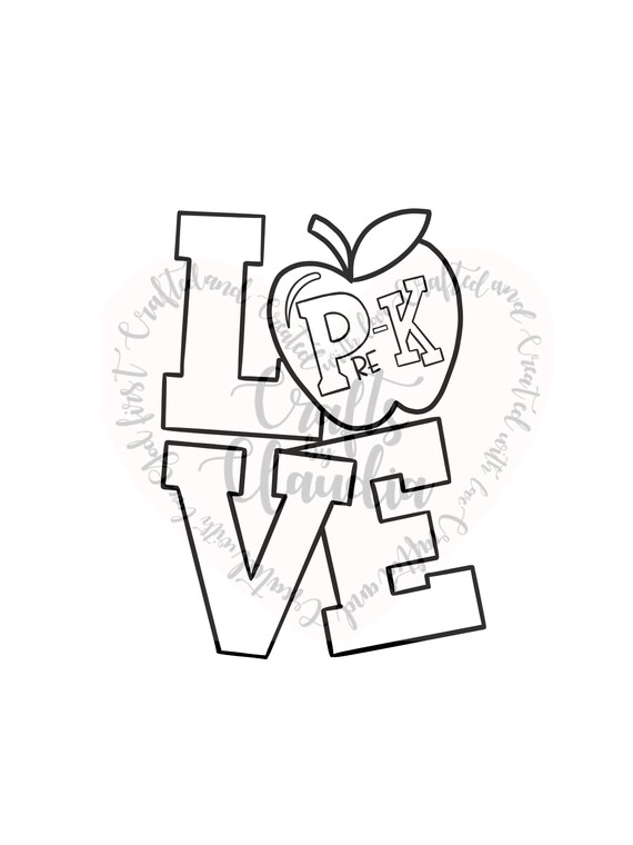Download Love Prek Svg Pre K School Svg Back To School Teacher T Etsy