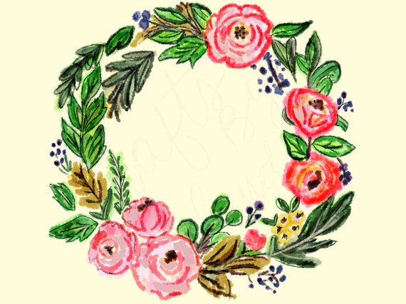 Download Watercolor Floral Wreath Svg Etsy