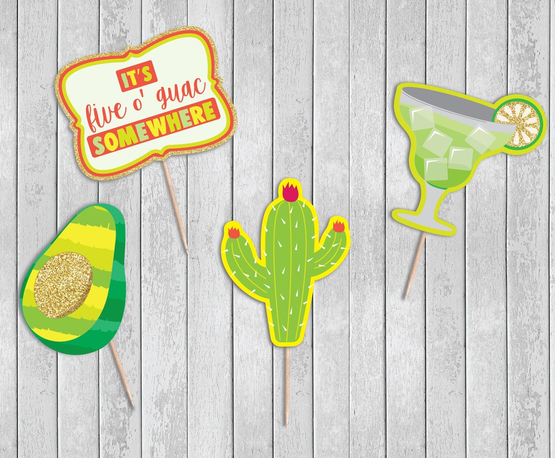 Margarita Cupcake Toppers It's Five O' Guac Somewhere Instant Download
