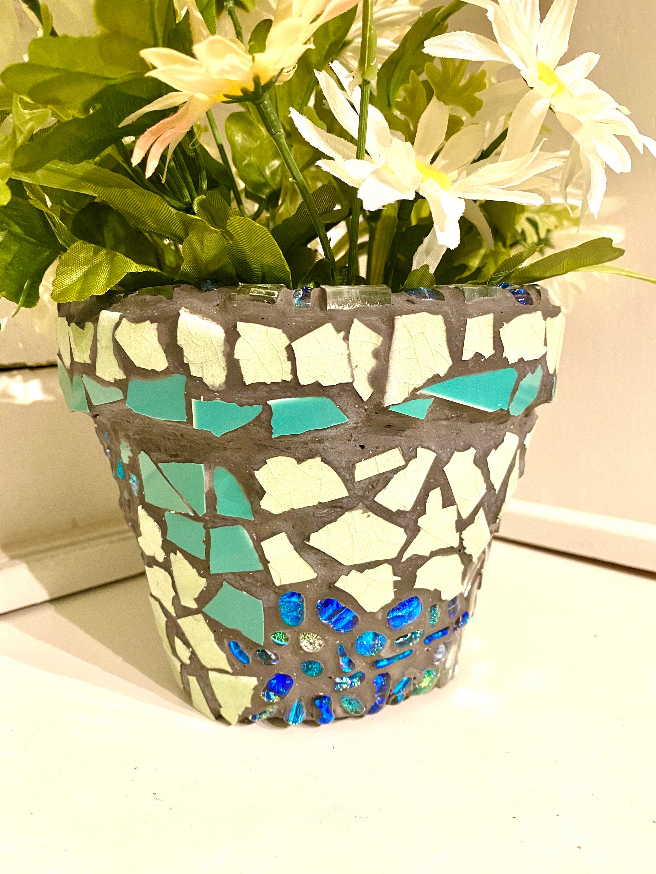 Mehrfarbiger Mosaik Gartentopf | Etsy