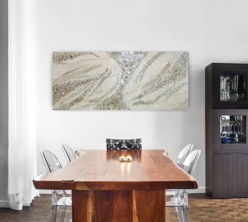 Contemporary Art Abstract Wall Decor Home Interiors Resin Painting Canvas Geode 3d