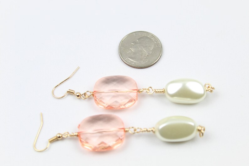 Coral Acrylic Pearl Earrings