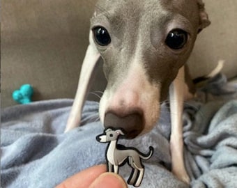 Blue,Beige. & Black Italian Greyhound Shoe Charms