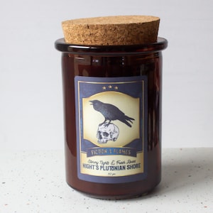 Night's Plutonian Shore | Roses & Stormy Nights Candle | Soy Candle | Wood Wick | Writers Gift | Edgar Allen Poe Inspired