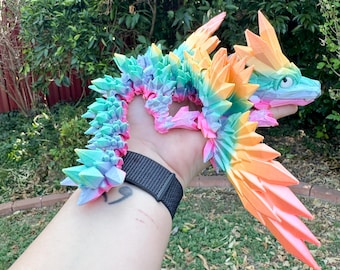 Articulated Crystal Wing Dragon | 3D Printed Fidget Toy