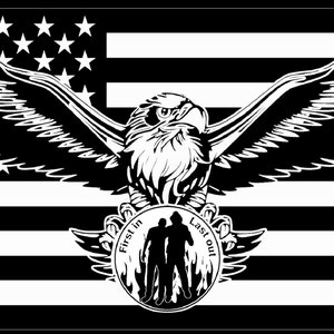 American Flag Eagle Multi Insert First Responder Design File
