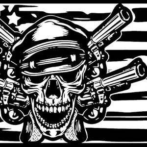 Designdatei mit amerikanischer Flagge und Totenkopf