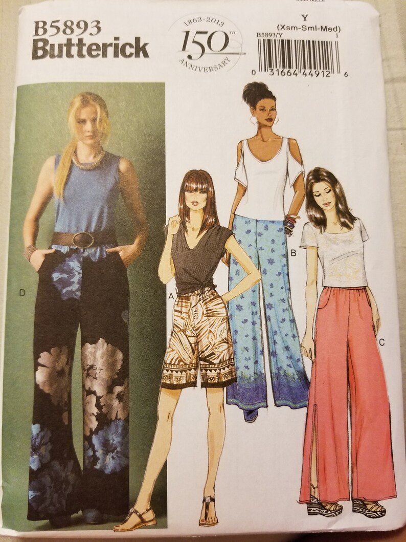 Sml NEW Butterick B5893 Pants and Shorts Uncut Sewing Pattern 