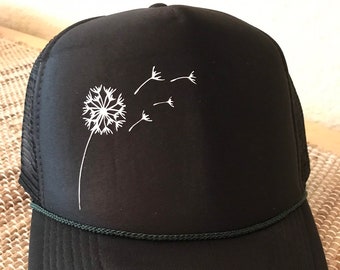 Trucker SnapBack Hat - Dandelion wildflower