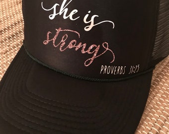 Trucker Snapback Hat - She is Strong - Etsy