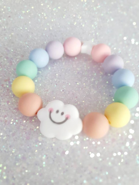 Adult Rainbow Cloud bracelet silicone beads *ABDL* *DDLG*