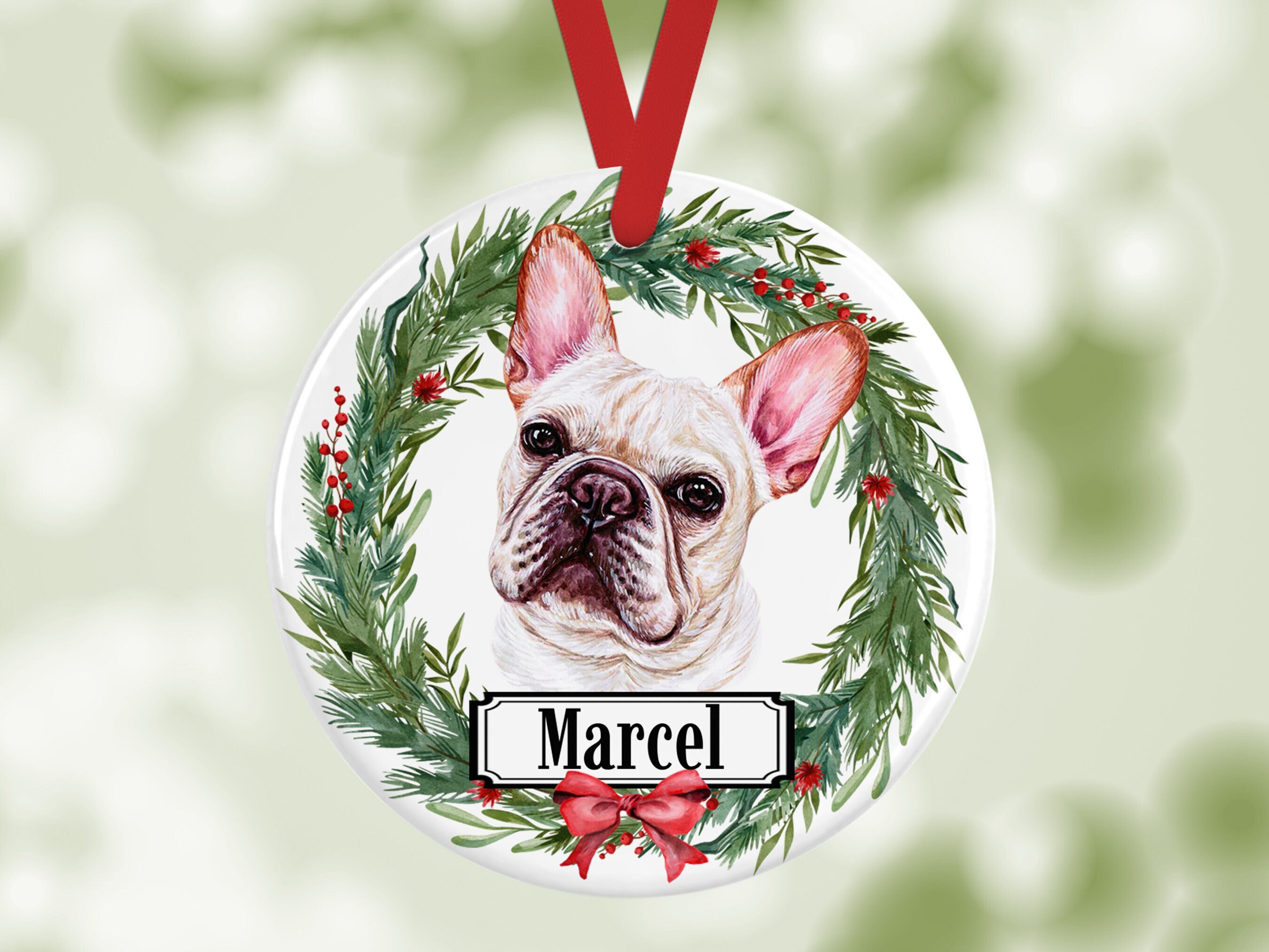 white english bulldog ornament