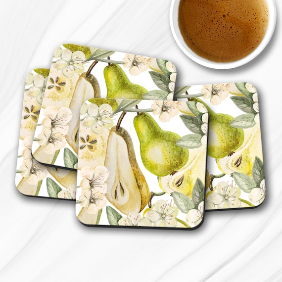 Watercolor Pears Coasters