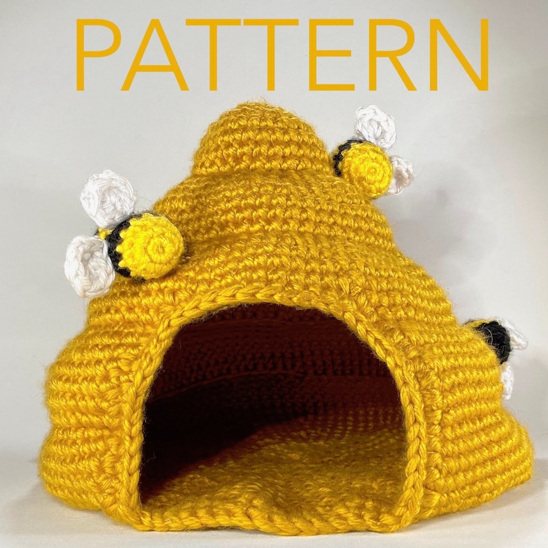 PATTERN Mini/Mega Beehive Crochet Pet Cave/Hide/House/Bed Etsy