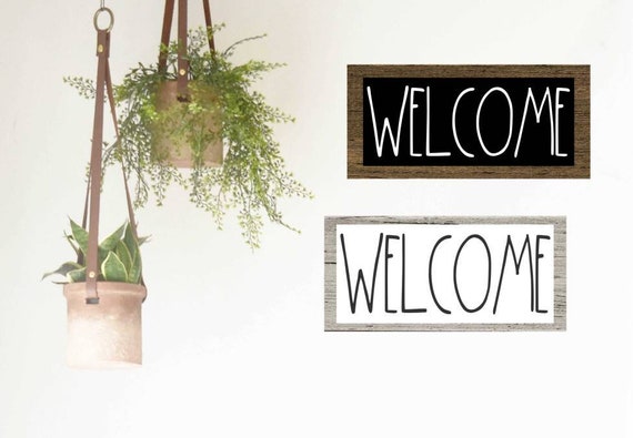 Rae Dunn Inspired Welcome Wall Decor Sign Etsy