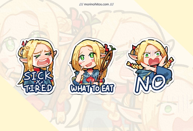 Dungeon Meshi / Delicious in Dungeon Marcille Donato 3 Vinyl Sticker Laptop Decal Complete Set of 3