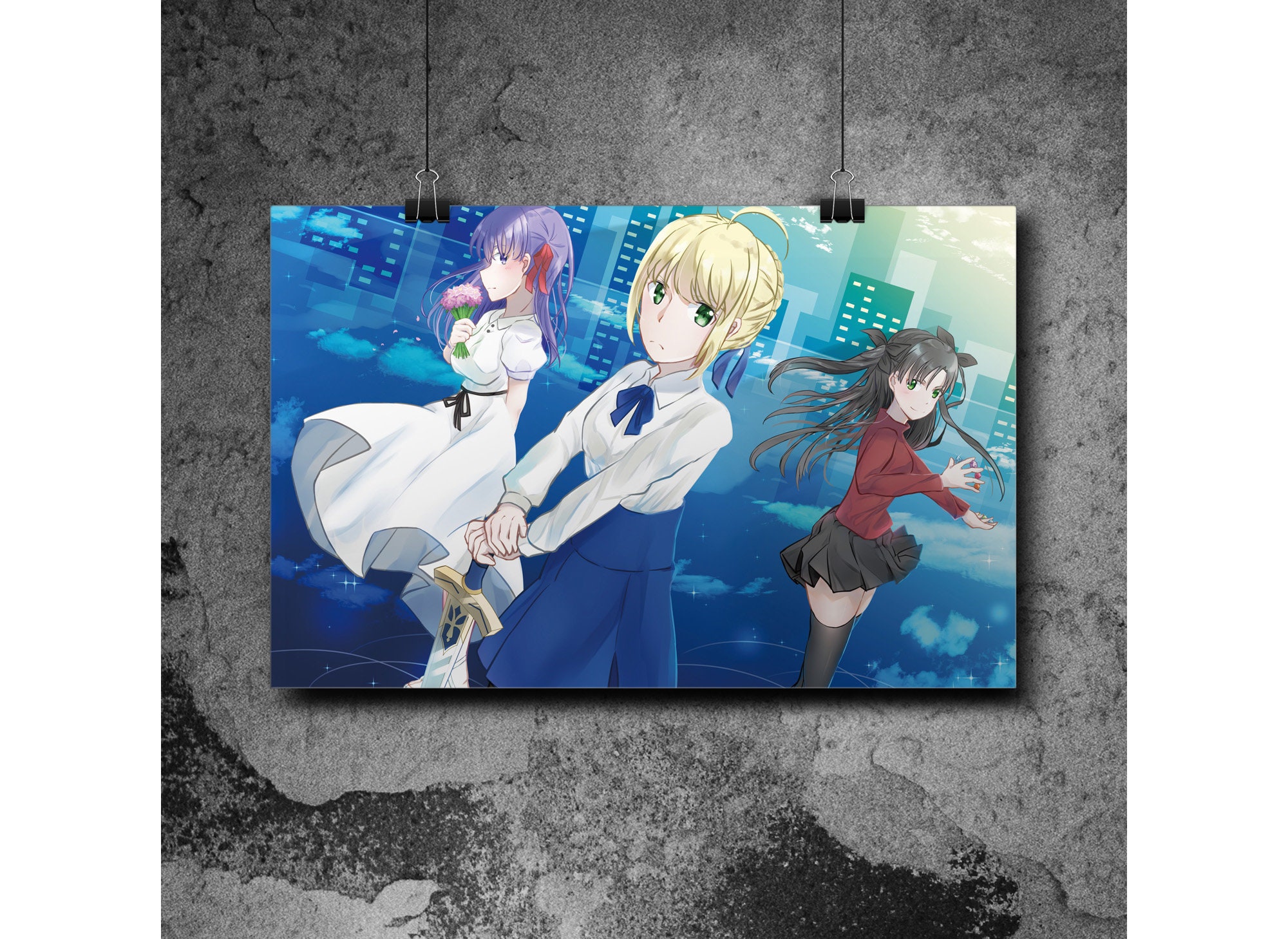  Fate Stay Night Poster Anime Wall Saber Home Decor Zero  Japanese Rin Japan Promo Tohsaka Works Cos Unlimited Blade 16x20 Inches:  Posters & Prints