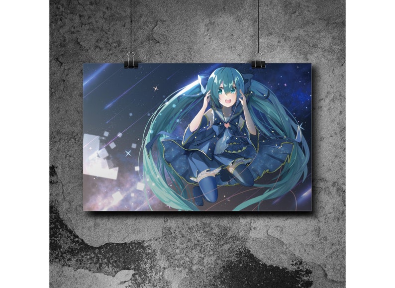 Vocaloid Galaxy Hatsune Miku 11x17 Art Print Poster image 1