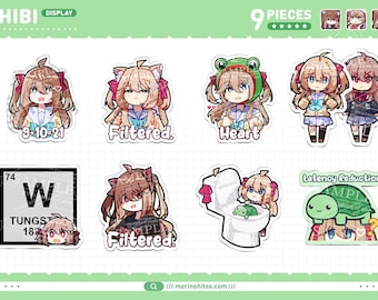 Neuro-sama + Evil Neuro + Vedal // Vinilo adhesivo impermeable de 3"