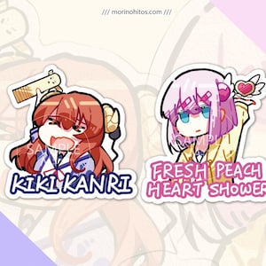 The Demon Girl Next Door - Shamiko + Momo || Machikado Mazoku - Yoshida Yuuko + Chiyoda Momo || 3&quot; Vinyl Sticker Waterproof Decal